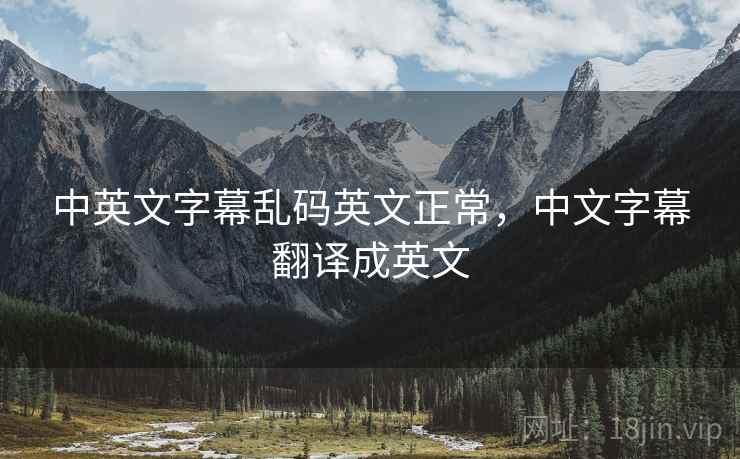中英文字幕乱码英文正常，中文字幕翻译成英文
